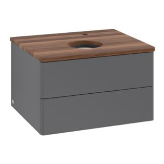 V&B Waschtischunterschrank ohne Frontstruktur Antao 60x36x50cm, HL, WBP w wa, Anthrac. m Lac