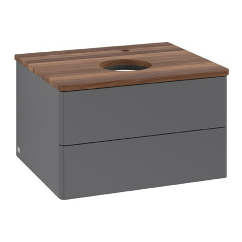 V&B Waschtischunterschrank ohne Frontstruktur Antao 60x36x50cm, HL, WBP w wa, Anthrac. m Lac