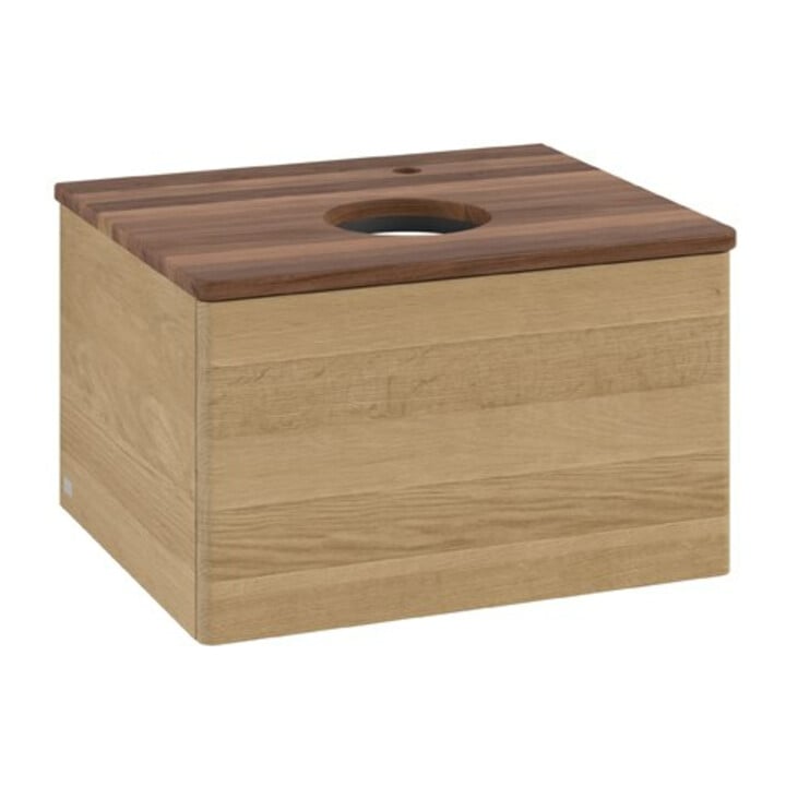 V&B Waschtischunterschrank ohne Frontstruktur Antao 60x36x50cm, HL, WBP w. wal, hon. Oa