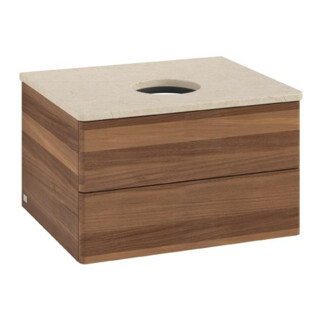 V&B Waschtischunterschrank ohne Frontstruktur Antao 60x36x50cm, WBP-farbe botti., w. walnut