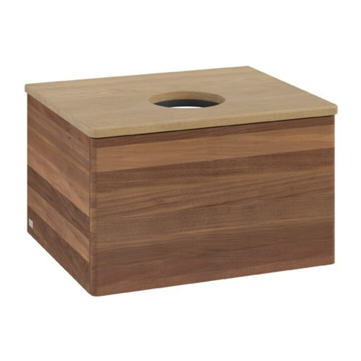 V&B Waschtischunterschrank ohne Frontstruktur Antao 60x36x50cm, WBP-farbe hon. Oa, w. walnut