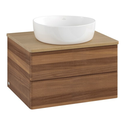 V&B Waschtischunterschrank ohne Frontstruktur Antao 60x36x50cm, WBP-farbe hon. Oa, w. walnut