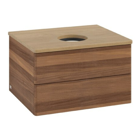 V&B Waschtischunterschrank ohne Frontstruktur Antao 60x36x50cm, WBP-farbe hon. Oa, w. walnut