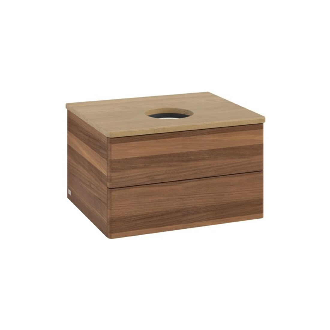 V&B Waschtischunterschrank ohne Frontstruktur Antao 60x36x50cm, WBP-farbe hon. Oa, w. walnut