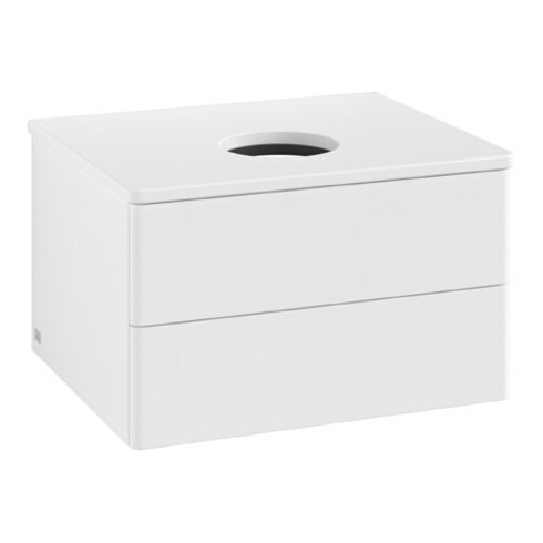 V&B Waschtischunterschrank ohne Frontstruktur Antao 60x36x50cm, WBP-farbe Lac, wh. m lacquer