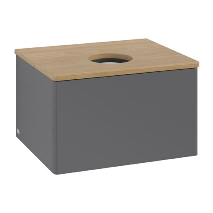 V&B Waschtischunterschrank ohne Frontstruktur Antao 60x36x50cm, WBP hon. Oa, Anthrac. m Lac
