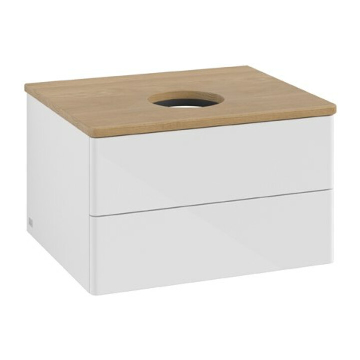V&B Waschtischunterschrank ohne Frontstruktur Antao 60x36x50cm, WBP hon. Oa, glo wh. Lac