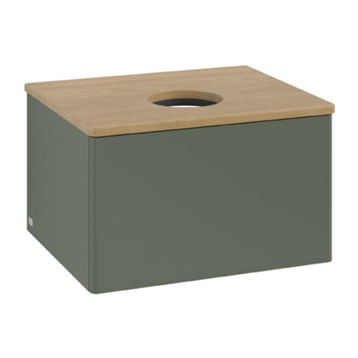 V&B Waschtischunterschrank ohne Frontstruktur Antao 60x36x50cm, WBP hon. Oa, lea gre. m Lac