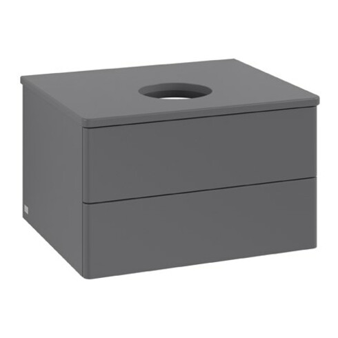 V&B Waschtischunterschrank ohne Frontstruktur Antao 60x36x50cm, WBP Lac, Anthrac. m Lac