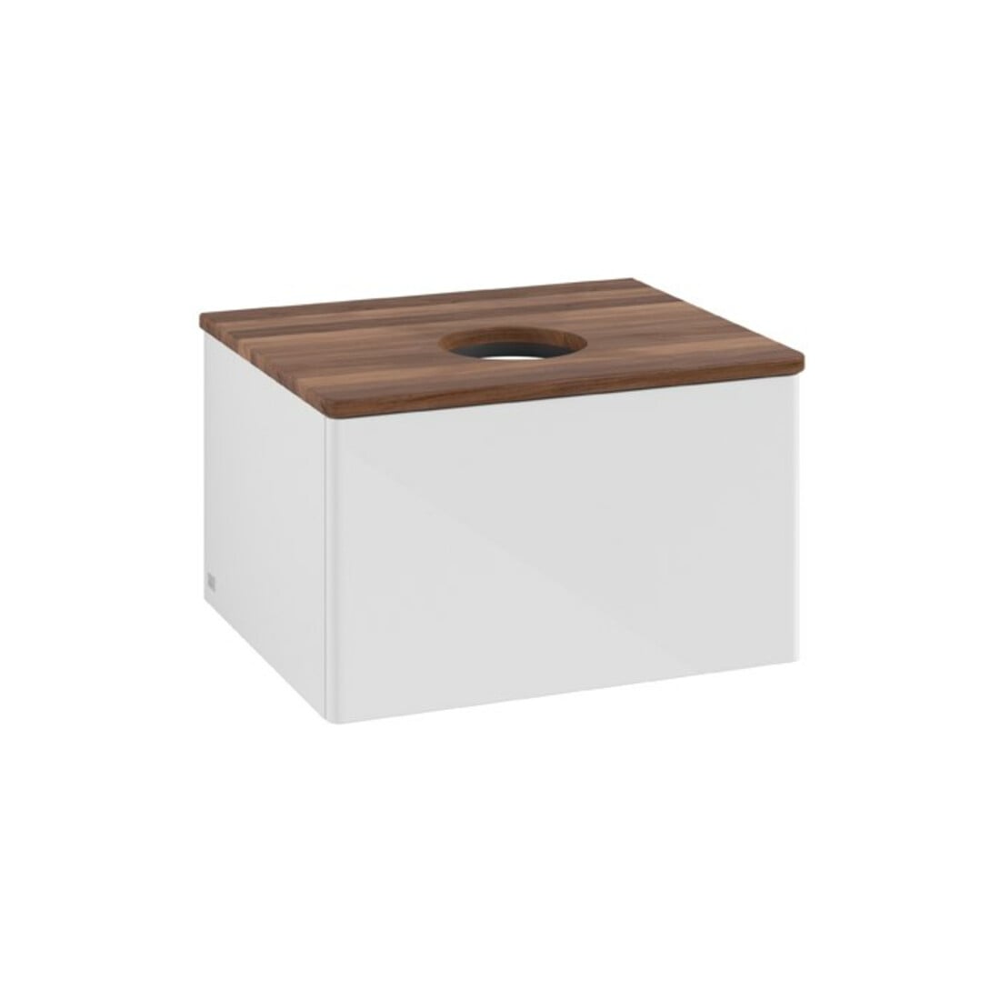 V&B Waschtischunterschrank ohne Frontstruktur Antao 60x36x50cm, WBP w. wal, glo wh. Lac