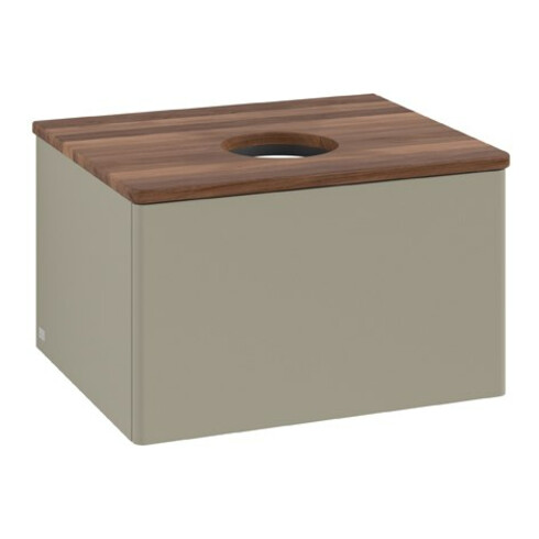 V&B Waschtischunterschrank ohne Frontstruktur Antao 60x36x50cm, WBP w. wal, st. Gr m Lac