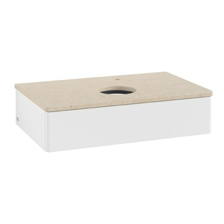 V&B Waschtischunterschrank ohne Frontstruktur Antao 80x19x50cm, HL, WBP botti., wh. m Lac