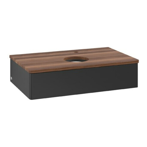 V&B Waschtischunterschrank ohne Frontstruktur Antao 80x19x50cm, HL, WBP w. wal, bla m Lac
