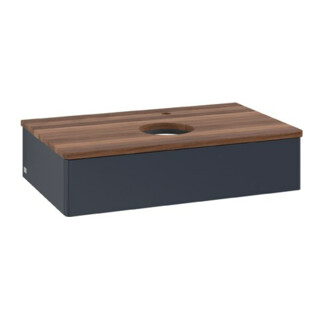 V&B Waschtischunterschrank ohne Frontstruktur Antao 80x19x50cm, HL, WBP w. wal, md bl. m Lac