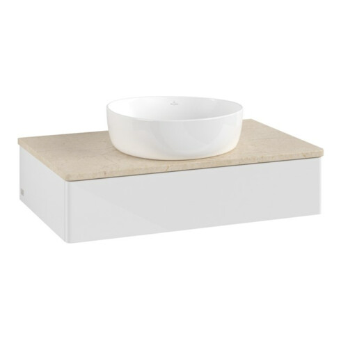 V&B Waschtischunterschrank ohne Frontstruktur Antao 80x19x50cm, WBP botti., glo wh. Lac