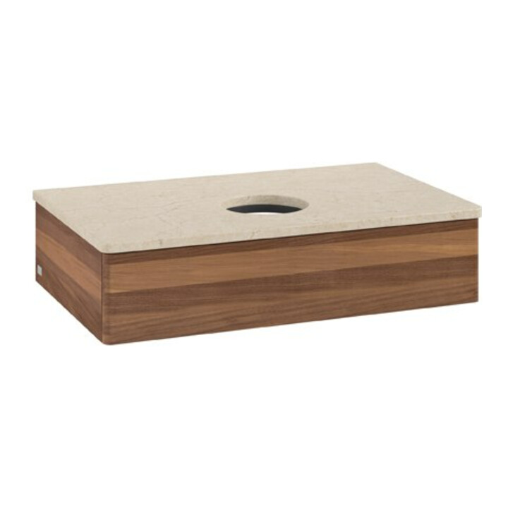 V&B Waschtischunterschrank ohne Frontstruktur Antao 80x19x50cm, WBP-farbe botti., w. walnut