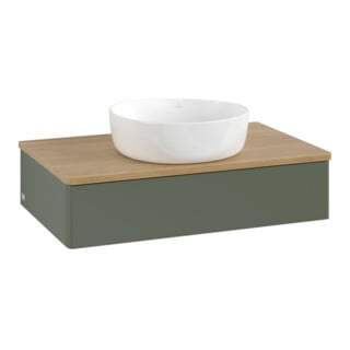 V&B Waschtischunterschrank ohne Frontstruktur Antao 80x19x50cm, WBP hon. Oa, lea gre. m Lac