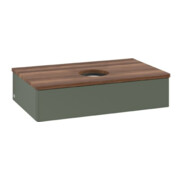 V&B Waschtischunterschrank ohne Frontstruktur Antao 80x19x50cm, WBP w. wal, lea gre. m Lac