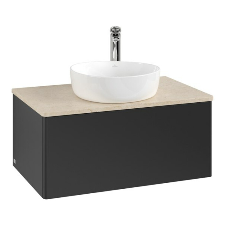 V&B Waschtischunterschrank ohne Frontstruktur Antao 80x36x50cm, HL, WBP botti., bla m Lac