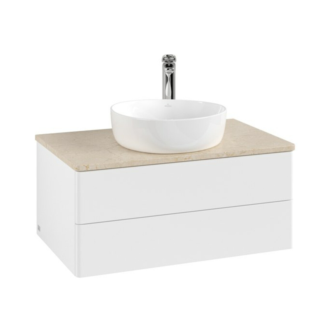V&B Waschtischunterschrank ohne Frontstruktur Antao 80x36x50cm, HL, WBP botti., wh. m Lac