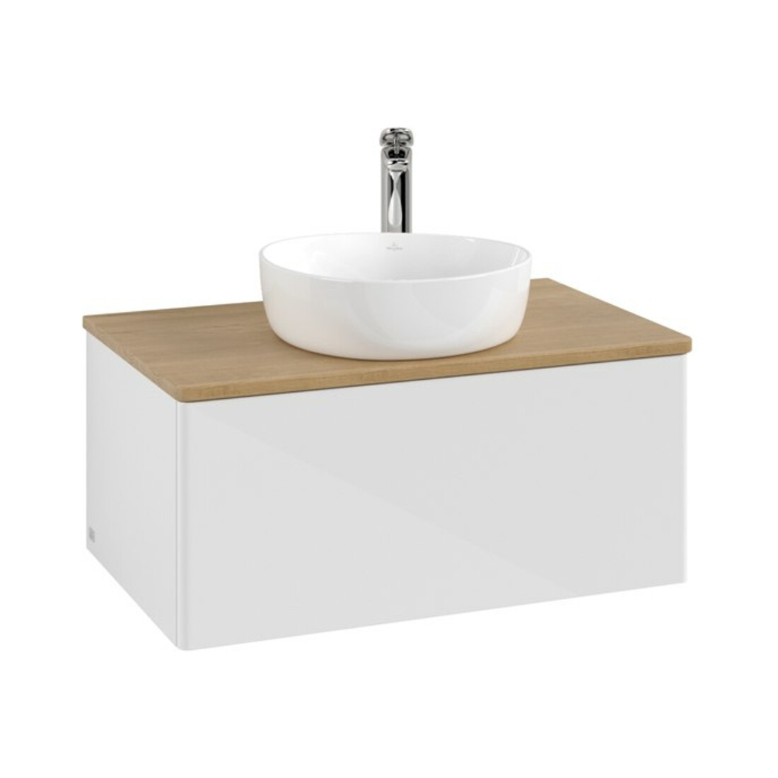 V&B Waschtischunterschrank ohne Frontstruktur Antao 80x36x50cm, HL, WBP hon. Oa, glo wh. Lac