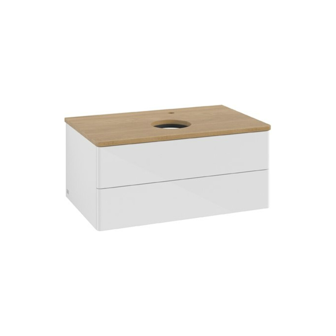 V&B Waschtischunterschrank ohne Frontstruktur Antao 80x36x50cm, HL, WBP hon. Oa, glo wh. Lac