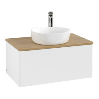 V&B Waschtischunterschrank ohne Frontstruktur Antao 80x36x50cm, HL, WBP hon. Oa, wh. m Lac
