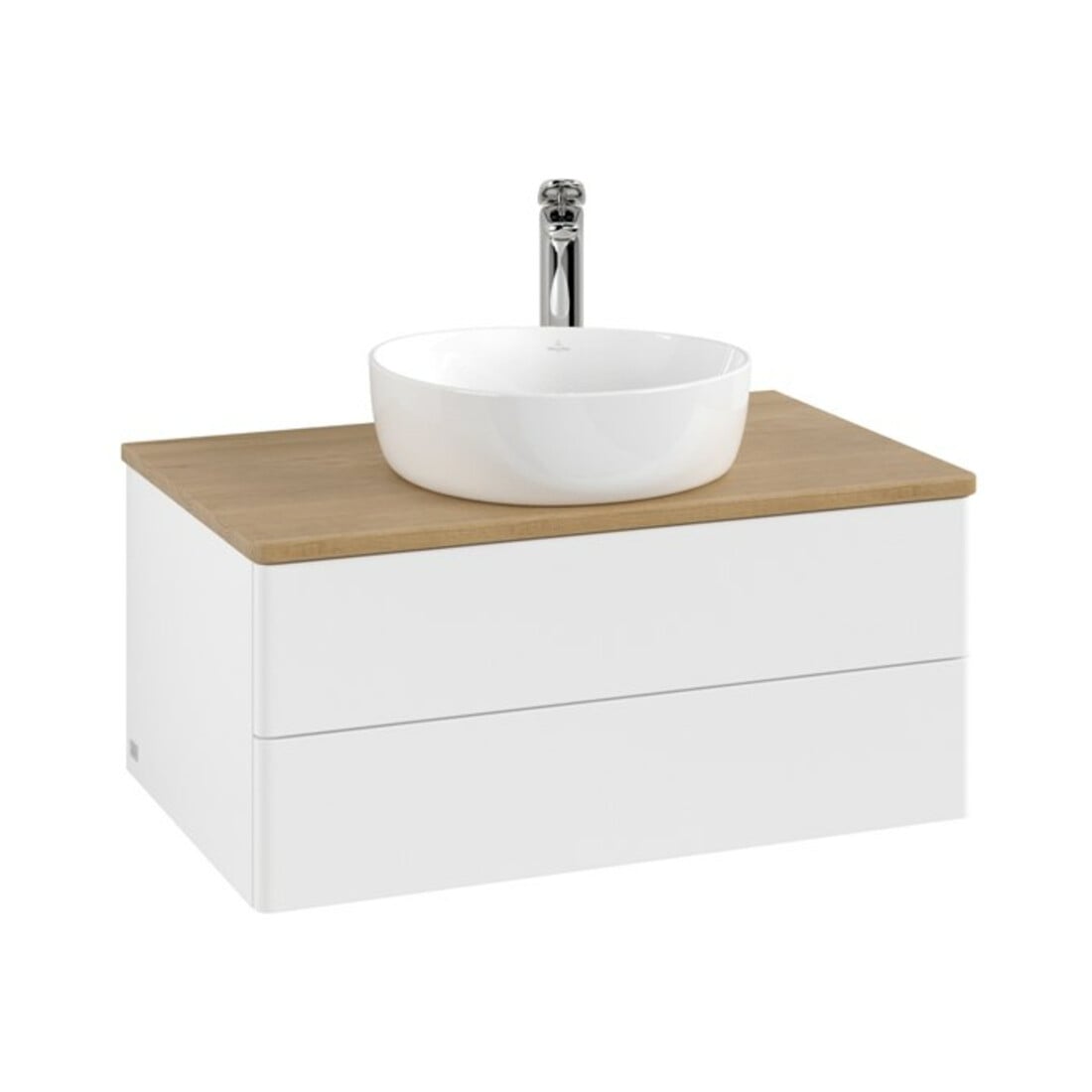 V&B Waschtischunterschrank ohne Frontstruktur Antao 80x36x50cm, HL, WBP hon. Oa, wh. m Lac