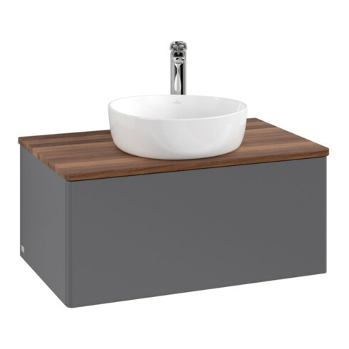 V&B Waschtischunterschrank ohne Frontstruktur Antao 80x36x50cm, HL, WBP w wa, Anthrac. m Lac