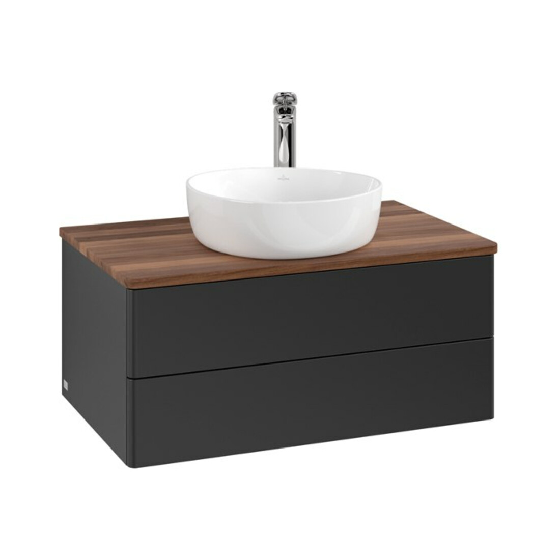 V&B Waschtischunterschrank ohne Frontstruktur Antao 80x36x50cm, HL, WBP w. wal, bla m Lac