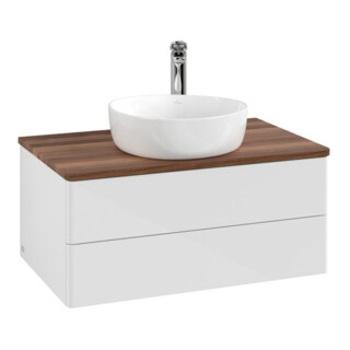 V&B Waschtischunterschrank ohne Frontstruktur Antao 80x36x50cm, HL, WBP w. wal, glo wh. Lac