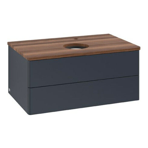 V&B Waschtischunterschrank ohne Frontstruktur Antao 80x36x50cm, HL, WBP w. wal, md bl. m Lac