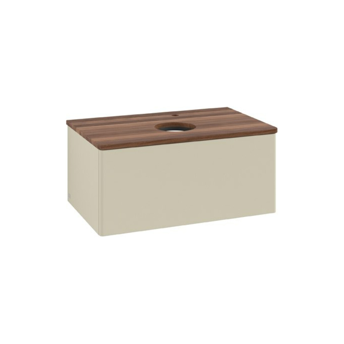 V&B Waschtischunterschrank ohne Frontstruktur Antao 80x36x50cm, HL, WBP w. wal, si Gr m Lac