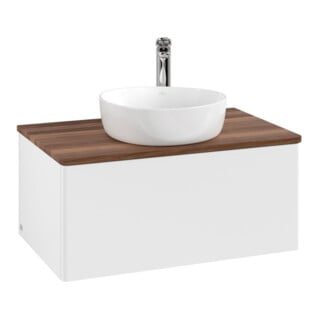 V&B Waschtischunterschrank ohne Frontstruktur Antao 80x36x50cm, HL, WBP w. wal, wh. m Lac