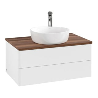 V&B Waschtischunterschrank ohne Frontstruktur Antao 80x36x50cm, HL, WBP w. wal, wh. m Lac