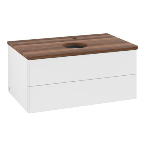 V&B Waschtischunterschrank ohne Frontstruktur Antao 80x36x50cm, HL, WBP w. wal, wh. m Lac