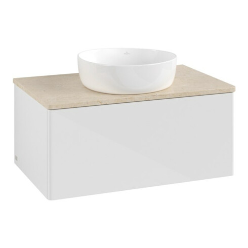 V&B Waschtischunterschrank ohne Frontstruktur Antao 80x36x50cm, WBP botti., glo wh. Lac