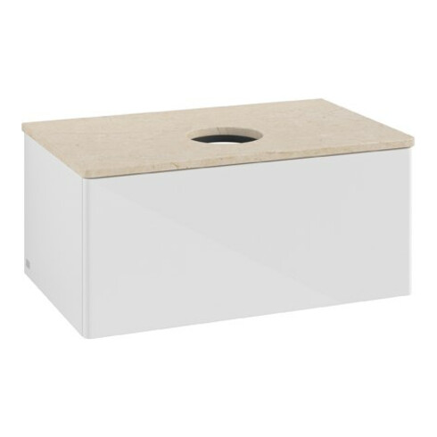 V&B Waschtischunterschrank ohne Frontstruktur Antao 80x36x50cm, WBP botti., glo wh. Lac