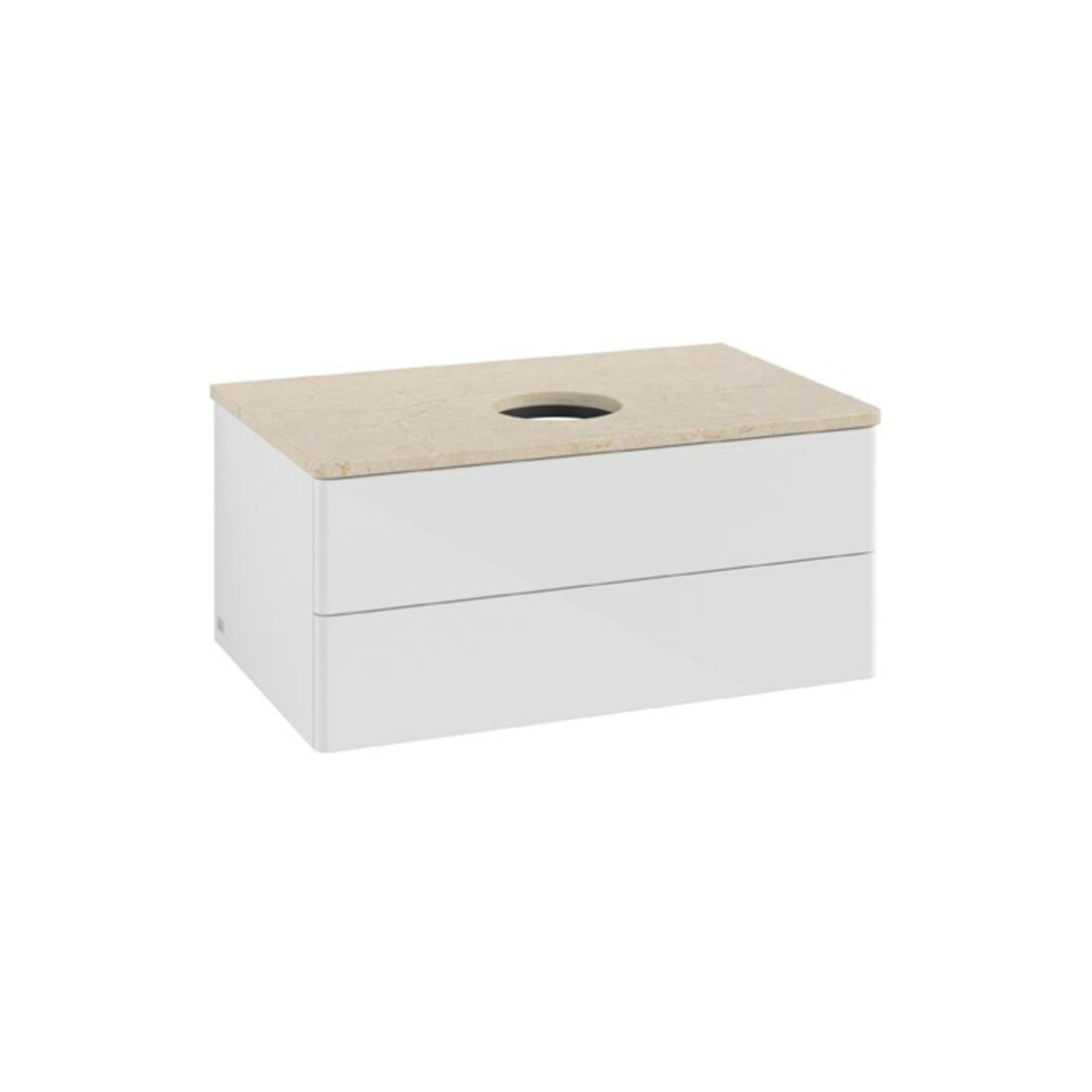 V&B Waschtischunterschrank ohne Frontstruktur Antao 80x36x50cm, WBP botti., glo wh. Lac