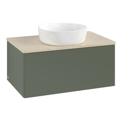 V&B Waschtischunterschrank ohne Frontstruktur Antao 80x36x50cm, WBP botti., lea gre. m Lac