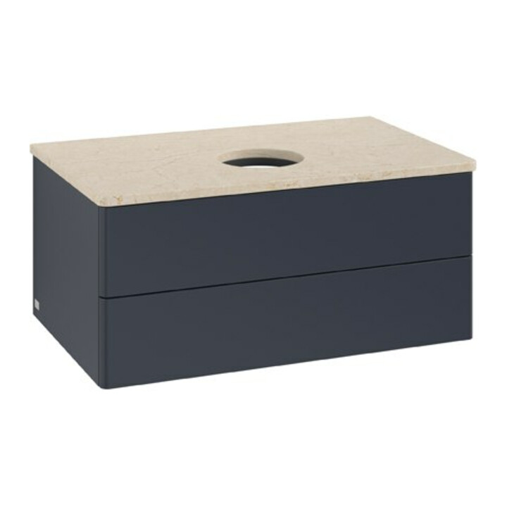 V&B Waschtischunterschrank ohne Frontstruktur Antao 80x36x50cm, WBP botti., md bl. m Lac