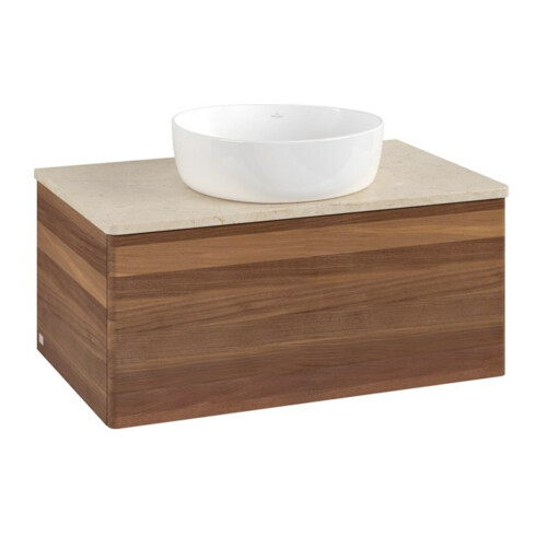 V&B Waschtischunterschrank ohne Frontstruktur Antao 80x36x50cm, WBP-farbe botti., w. walnut