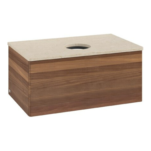 V&B Waschtischunterschrank ohne Frontstruktur Antao 80x36x50cm, WBP-farbe botti., w. walnut