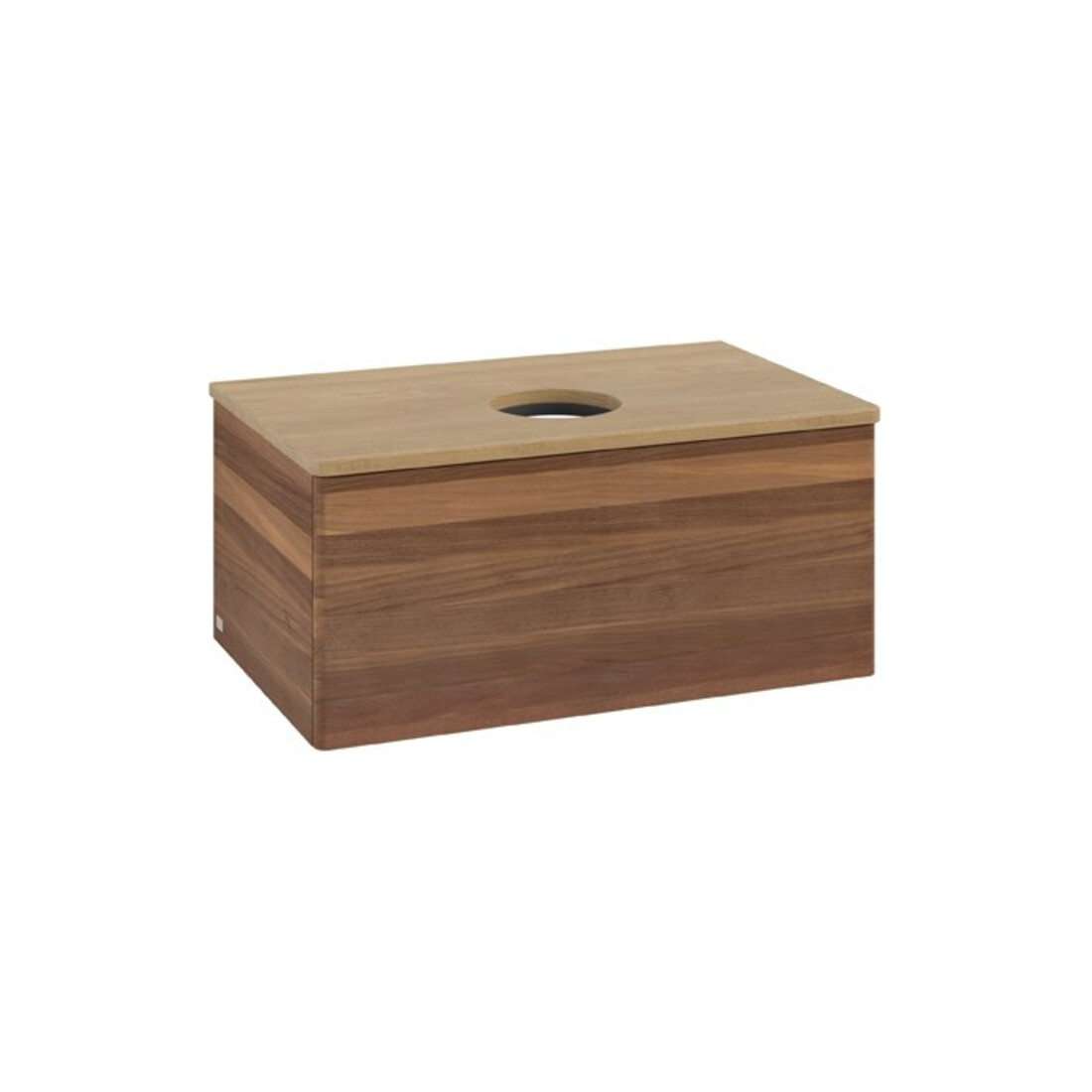V&B Waschtischunterschrank ohne Frontstruktur Antao 80x36x50cm, WBP-farbe hon. Oa, w. walnut