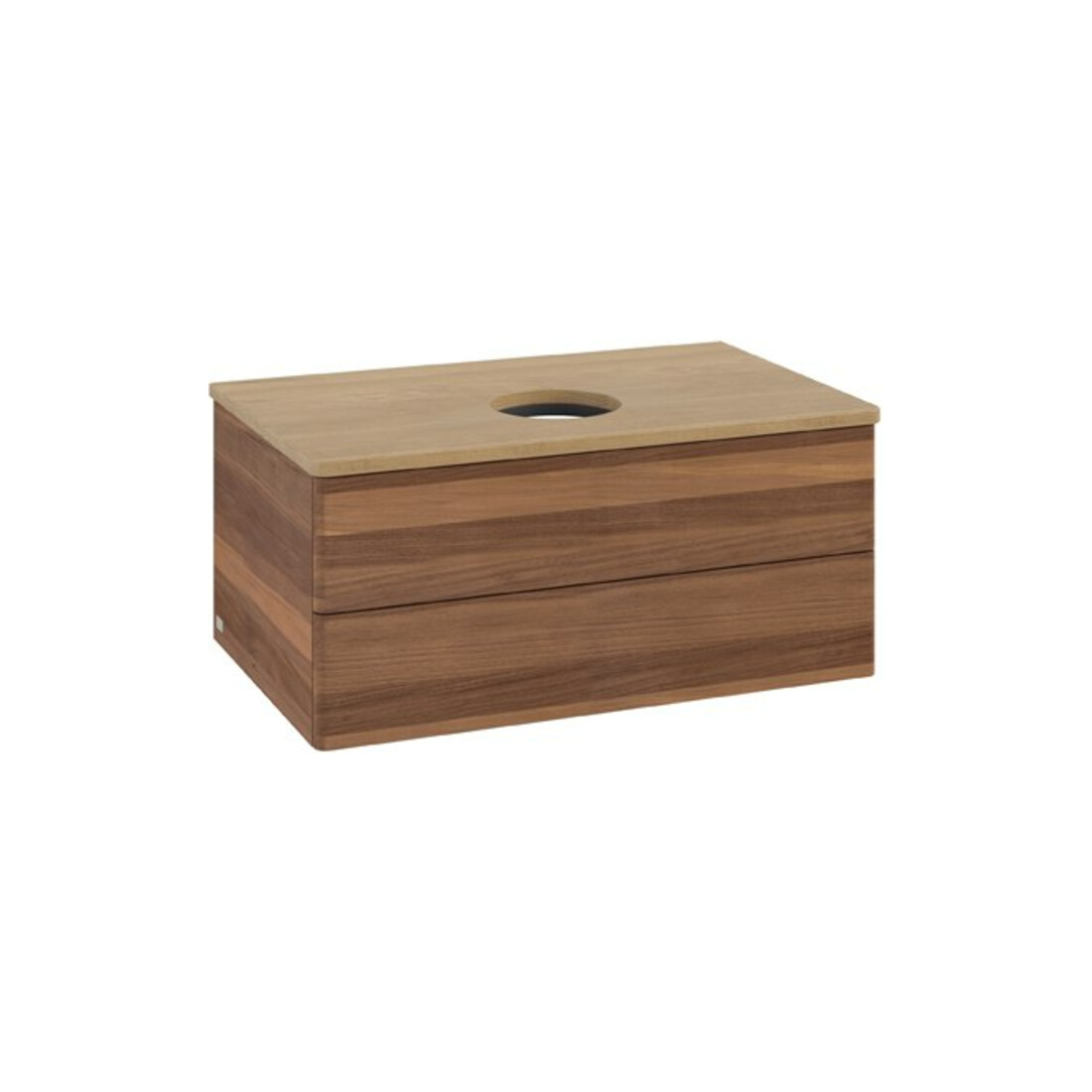 V&B Waschtischunterschrank ohne Frontstruktur Antao 80x36x50cm, WBP-farbe hon. Oa, w. walnut