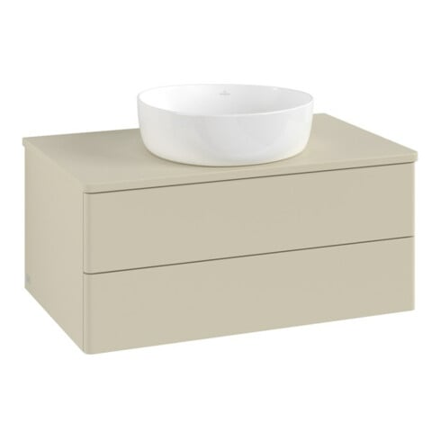 V&B Waschtischunterschrank ohne Frontstruktur Antao 80x36x50cm, WBP-farbe Lac, si Gr m Lac