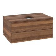 V&B Waschtischunterschrank ohne Frontstruktur Antao 80x36x50cm, WBP-farbe w. wal, w. walnut