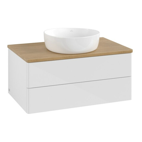 V&B Waschtischunterschrank ohne Frontstruktur Antao 80x36x50cm, WBP hon. Oa, glo wh. Lac