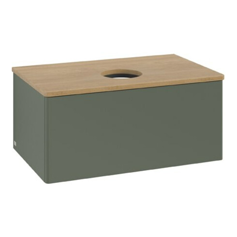 V&B Waschtischunterschrank ohne Frontstruktur Antao 80x36x50cm, WBP hon. Oa, lea gre. m Lac