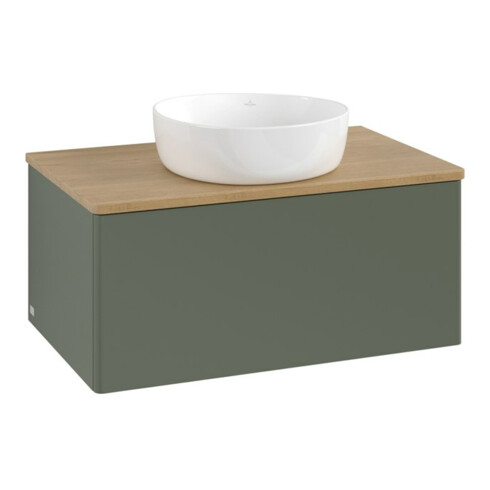V&B Waschtischunterschrank ohne Frontstruktur Antao 80x36x50cm, WBP hon. Oa, lea gre. m Lac
